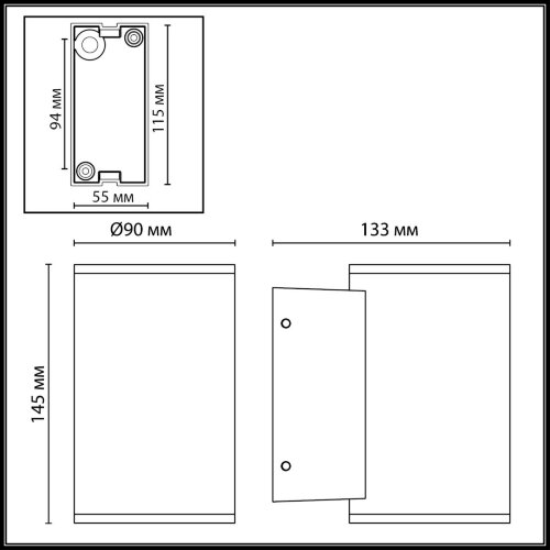 Уличный фасадный светильник «ODEON LIGHT» 7142/12WL, серия: LONG (крепление на планке). Фото 2.