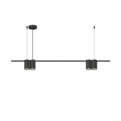 Подвесной светильник ORBIT, IP20, 4xGU10 LED до 15 Вт, черный матовый, алюминий, Denkirs DK4061-BK