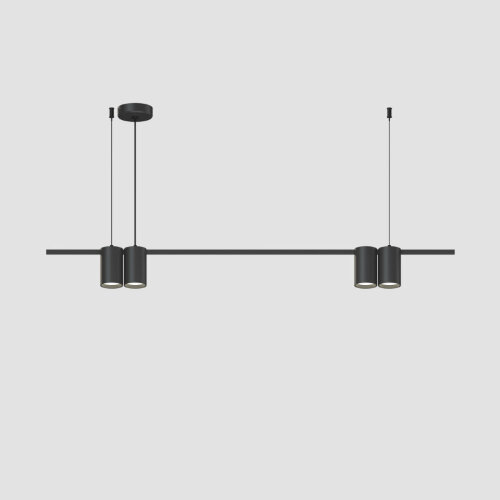 DK4061-BK Подвесной светильник ORBIT, IP20, 4xGU10 LED до 15 Вт, черный матовый, алюминий.