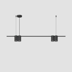 Подвесной светильник ORBIT, IP20, 4xGU10 LED до 15 Вт, черный матовый, алюминий, Denkirs DK4061-BK