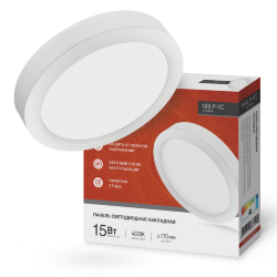 Панель светодиодная накладная круглая NRLP-VC 15Вт 230В 4000К 1200Лм 170мм белая IP40 IN HOME