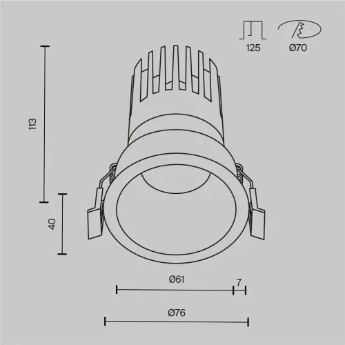 Встраиваемый светильник Dip Hight+ 2700K 15Вт 50° (Белый) - фото 13