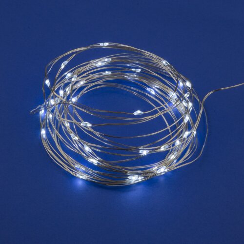 ULD-S0500-050-SCB-2AA WHITE IP20 DEW Гирлянда светодиодная на батарейках 2AA не в-к, Роса, 5м, 50 светодиодов, Белый свет, Провод медный, TM Uniel - фото 1