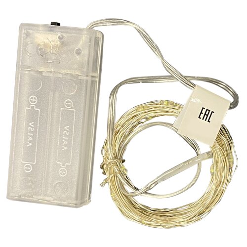ULD-S0500-050-SCB-2AA WHITE IP20 DEW Гирлянда светодиодная на батарейках 2AA не в-к, Роса, 5м, 50 светодиодов, Белый свет, Провод медный, TM Uniel - фото 4