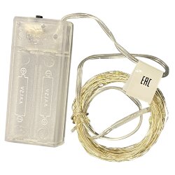 ULD-S0500-050-SCB-2AA WHITE IP20 DEW Гирлянда светодиодная на батарейках 2AA не в-к, Роса, 5м, 50 светодиодов, Белый свет, Провод медный, TM Uniel