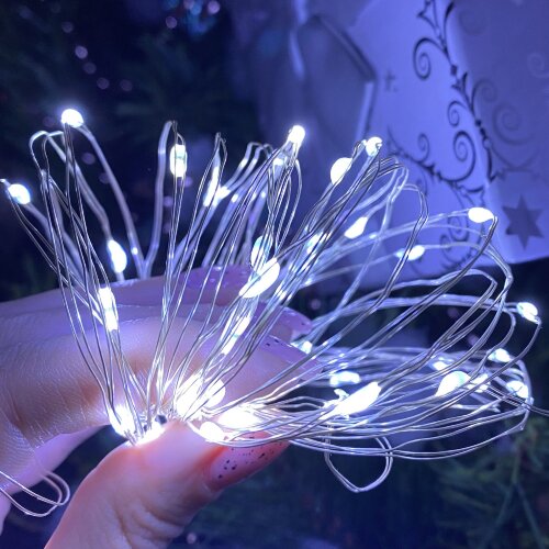 ULD-S0500-050-SCB-2AA WHITE IP20 DEW Гирлянда светодиодная на батарейках 2AA не в-к, Роса, 5м, 50 светодиодов, Белый свет, Провод медный, TM Uniel - фото 6