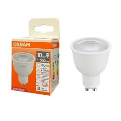 Лампа светодиодная 10W/4000K (=100W) GU10 90° 170-250V 1000Lm | LED Star 3Y | - OSRAM