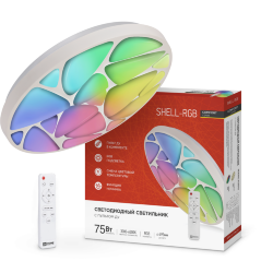 Светильник светодиодный COMFORT SHELL-RGB 75Вт 230В 3000-6500K 6000Лм 500x80мм с пультом ДУ IN HOME