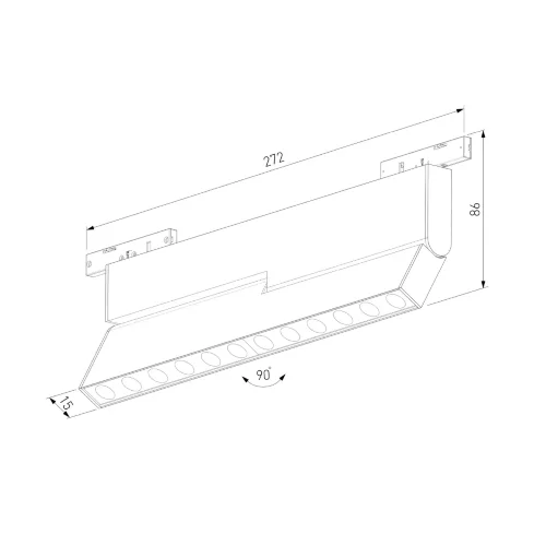 Mini Magnetic Трековый светильник 12W 3000K черный 85208/01 - фото 6