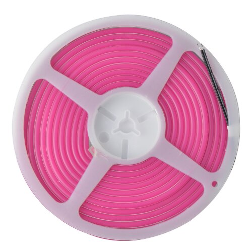 ULS-N01-2835-120LED-m-6mm-IP67-DC12V-9W-m-5M-PINK Гибкая светодиодная лента, NEON, Катушка 5м, в блистере, Розовый свет - фото 2