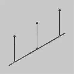 Готовая конструкция прямая на жестких подвесах Long H745мм без светильников и без блока питания, платина (Платина)