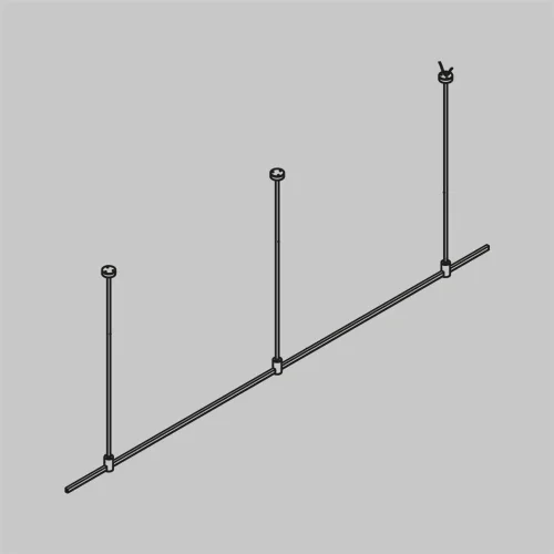 Готовая конструкция прямая на жестких подвесах Long H745мм без светильников и без блока питания, платина (Платина) TFC-Flar-L01-PT - фото 2