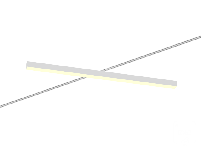 Трековый светильник 6063 5050 TR2 (RAL9003/1250mm/Prizma — 3K/48W) - фото 1