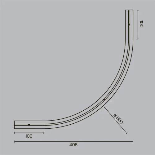 Коннектор радиусный D600 встраиваемый под ГКЛ 9,5мм Levity черный (Черный) - фото 6
