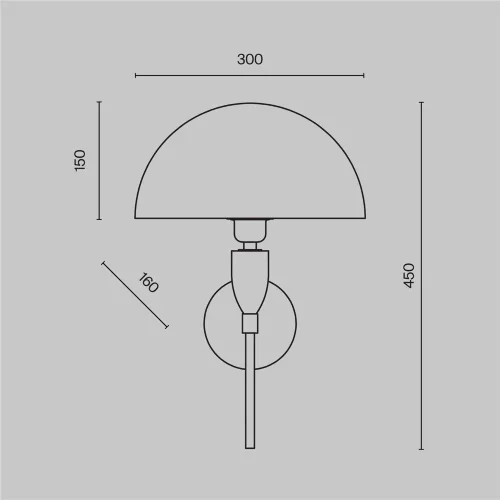 Настенный светильник (бра) Prima E14х1 60Вт (Латунь) - фото 3