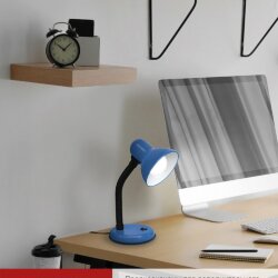 Светильник настольный под лампу на основании СНО 12С-E27 СИНИЙ (коробка) IN HOME