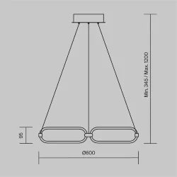 Подвесной светильник Chain 3000K 50Вт (Золото)
