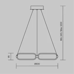 Подвесной светильник Цепь / Chain 3000К 50Вт (Золото) MOD017PL-L50MG