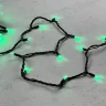Гирлянда Нить 10м Зеленая 24В, 75 LED, Провод Черный Каучук, IP65. Фото 3.