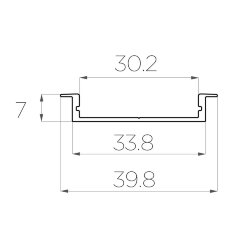Профиль врезной алюминиевый LC-LPV-0740-2 Anod