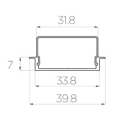 Профиль врезной алюминиевый LC-LPV-0740-2 Anod