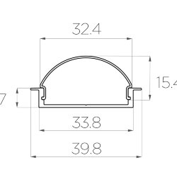Профиль врезной алюминиевый LC-LPV-0740-2 Anod