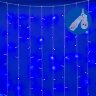 ULD-C3020-240-TTK BLUE IP44 Занавес светодиодный с эффектом мерцания, 3х2м, Соединяемый, 240 светодиодов, Синий свет, Провод прозрачный, TM Uniel - фото 1