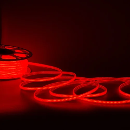 Светодиодная лента 220V, COB 240 chip/m, red, IP65, 240R - фото I