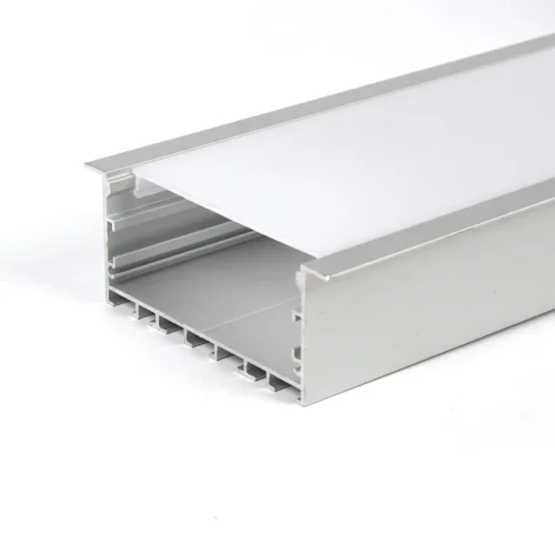 Алюминиевый профиль врезной 766 (2000x90/75x35мм с рассеивателем) - фото I