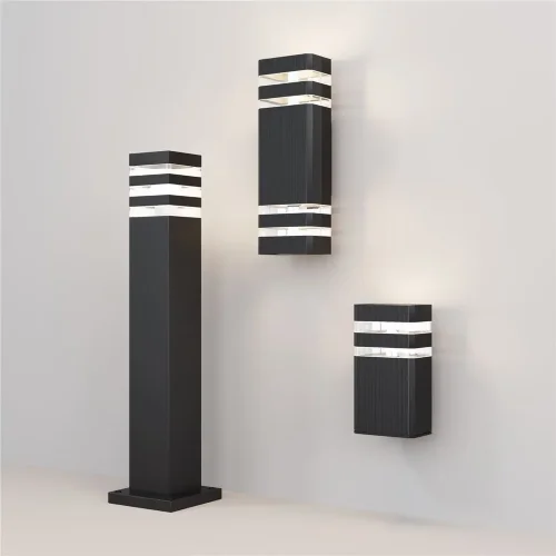 Настенный светильник (бра) Unter den Linden E27х2 60Вт IP 54 (Черный) - фото 6