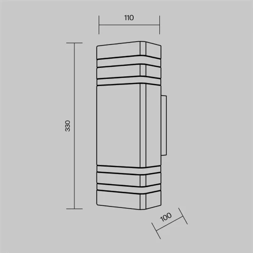 Настенный светильник (бра) Unter den Linden E27х2 60Вт IP 54 (Черный) - фото 8