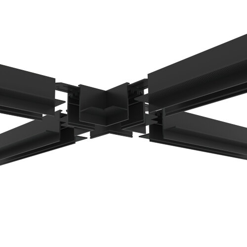 TR2114-BK Коннектор трека SMART для ГКЛ , \&quot;X\&quot; образный, механический , черный. Фото 2