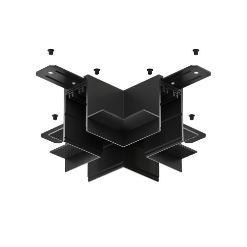 TR2114-BK Коннектор трека SMART для ГКЛ , \"X\" образный, механический , черный. Фото 3