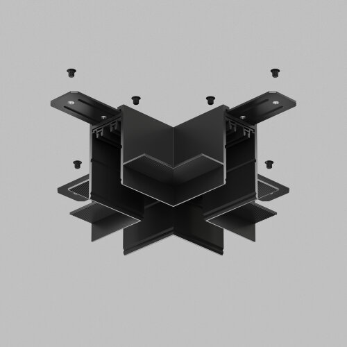 TR2114-BK Коннектор трека SMART для ГКЛ , \"X\" образный, механический , черный.