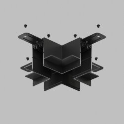 Коннектор трека SMART для ГКЛ, \'X\' образный, механический, черный, Denkirs TR2114-BK