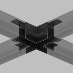 Коннектор трека SMART для ГКЛ, \'X\' образный, механический, черный, Denkirs TR2114-BK