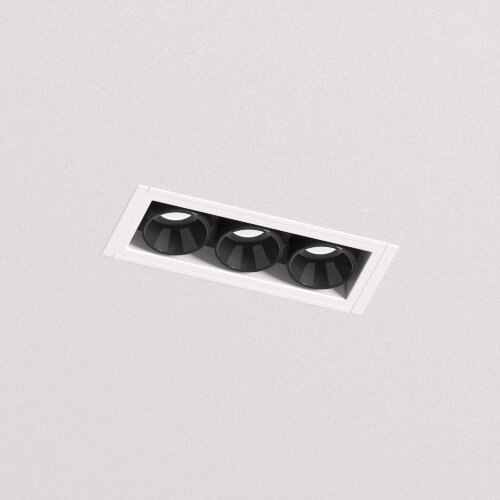 DK2530-WB Встраиваемый светильник SPACE со светодиодом под шпатлевку L69mm 220V 6W 38° 4000К IP20 белый/черный алюминий.