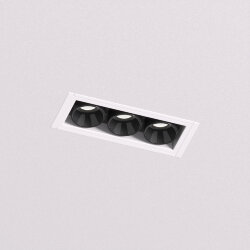 Встраиваемый светильник SPACE со светодиодом под шпатлевку L69mm 220V 6W 38° 4000К IP20 белый/черный алюминий, Denkirs DK2530-WB