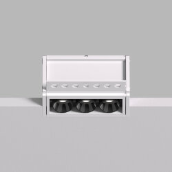 Встраиваемый светильник SPACE со светодиодом под шпатлевку L69mm 220V 6W 38° 4000К IP20 белый/черный алюминий, Denkirs DK2530-WB