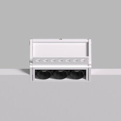 Встраиваемый светильник SPACE со светодиодом под шпатлевку L69mm 220V 6W 38° 4000К IP20 белый/черный алюминий, Denkirs DK2530-WB