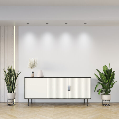 DK2530-WB Встраиваемый светильник SPACE со светодиодом под шпатлевку L69mm 220V 6W 38° 4000К IP20 белый/черный алюминий. Фото 8