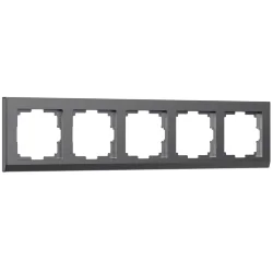 Рамка из поликарбоната на 5 постов Stark графит матовый W0051864