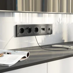 Рамка из поликарбоната на 5 постов Stark графит матовый W0051864