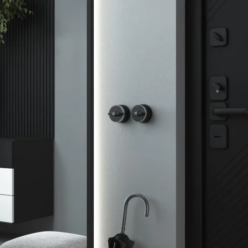 Выключатель на 4 положения двухклавишный Vintage черный матовый/хром W5822051 - фото 4