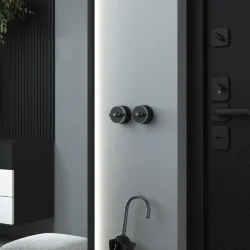 Выключатель на 4 положения двухклавишный Vintage черный матовый/хром W5822051