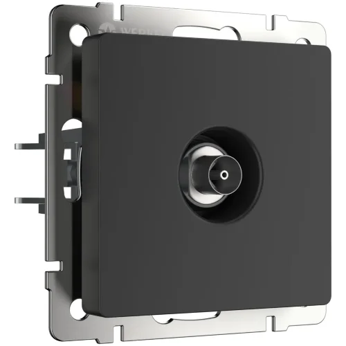 ТВ-розетка проходная (черный матовый) W1184008 - фото