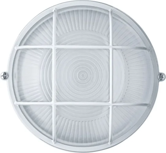 Светильник ЛОН 94 803 NBL-R2-60-E27/WH 1х60Вт E27 IP54 (аналог НПБ 1302 бел. круг с решеткой 60Вт) Navigator 94803 - фото