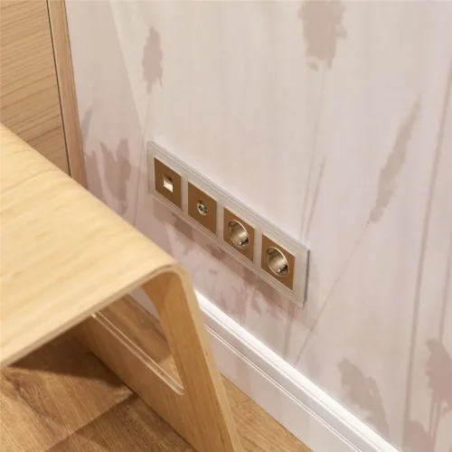 Накладка для телефонной розетки RJ11 (шампань рифленый) W1192010 - фото 4