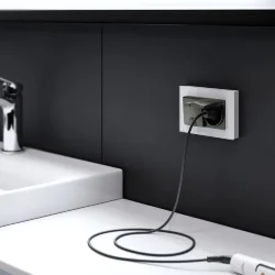 Рамка из стекла для двойной розетки Favorit белый W0081101