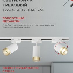 Светильник трековый TR-SOFT-GU10 TB-BS-WH под GU10 дымчатый плафон, белый IN HOME